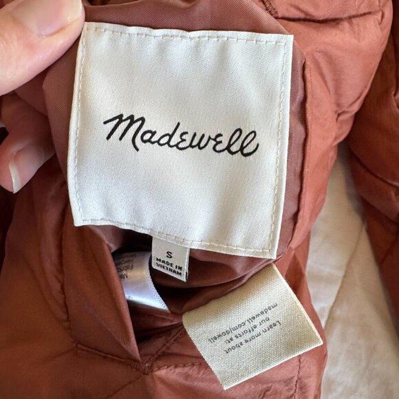 Madewell Reversible Sherpa Puffer Jacket in Warm Umber - Picture 8 of 10